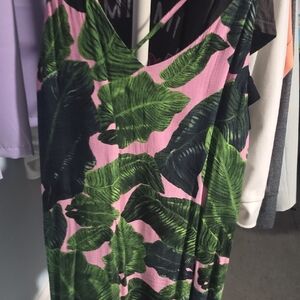 Top Shop Tropical Leaf Print Dress